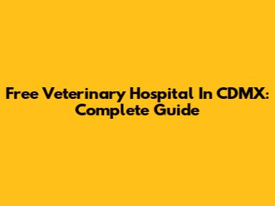 Free Veterinary Hospital In CDMX: Complete Guide